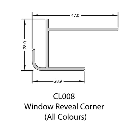 Moondust Grey 5m Window Reveal Corner Trim for Coastline Shiplap Cladding – Anthracite Grey