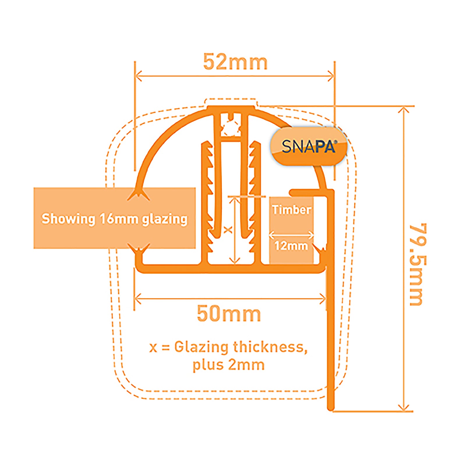 3m SNAPA Snap-Fix Push-Fit Roof Glazing Gable Bar for Polycarbonate Lean-to