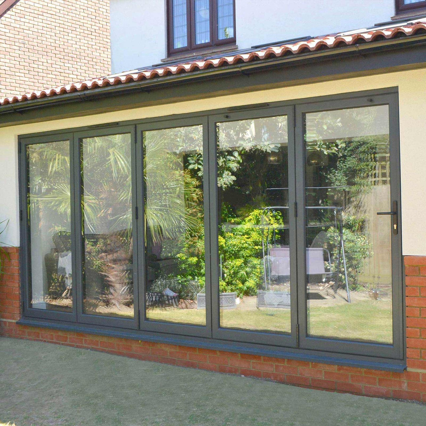 Chrome (Satin) 26mm Bifold Door Magnetic Catch Aluminium Folding Patio Bi-folding 26mm 65mm