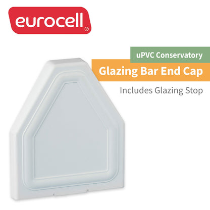 Chocolate Brown Eurocell CRS-8201 End Cap for Conservatory Roof Glazing Bars