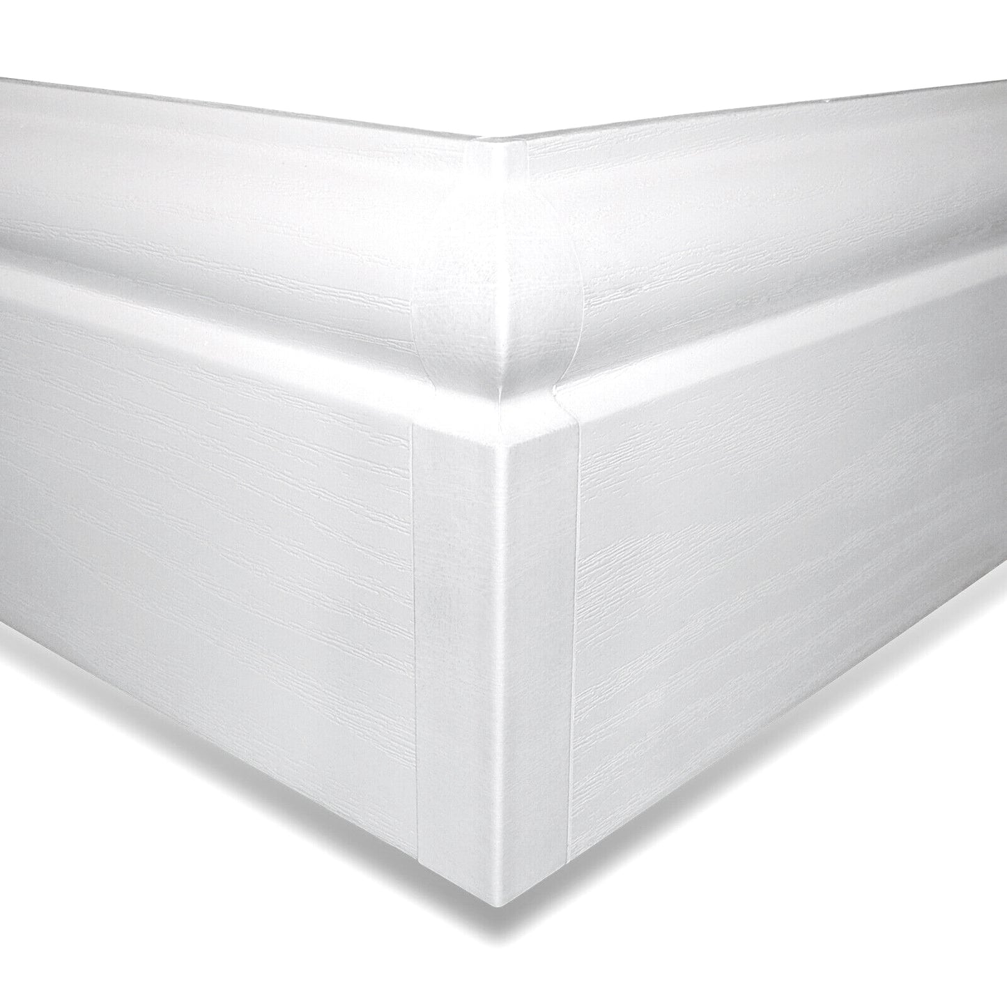 External Corner for 100mm Roomline Torus Plastic Skirting - White Satin External Corner for 100mm Roomline Torus Plastic Skirting - White Satin