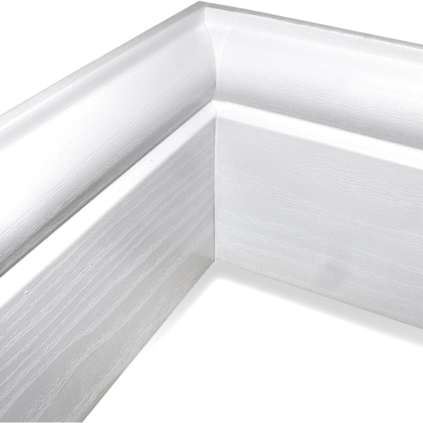 Anthracite Grey Sample Pack of 100mm Roomline Torus Plastic Skirting - White Satin