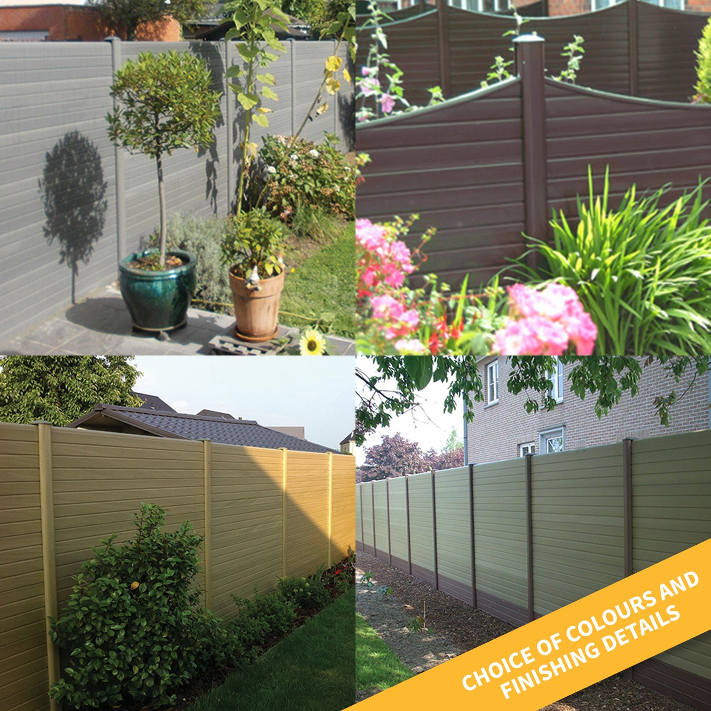 Natural 2.438m (8 foot) Concave 1.8m (6') Concave Panel Top for Eco Fence Composite Plastic Fencing