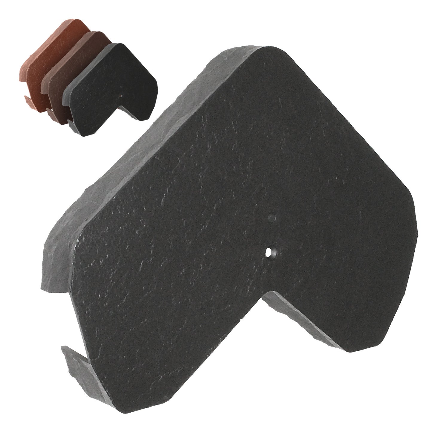 Anthracite Grey Envirotile Ridge Gable End Cap for Synthetic Plastic Roof Tile