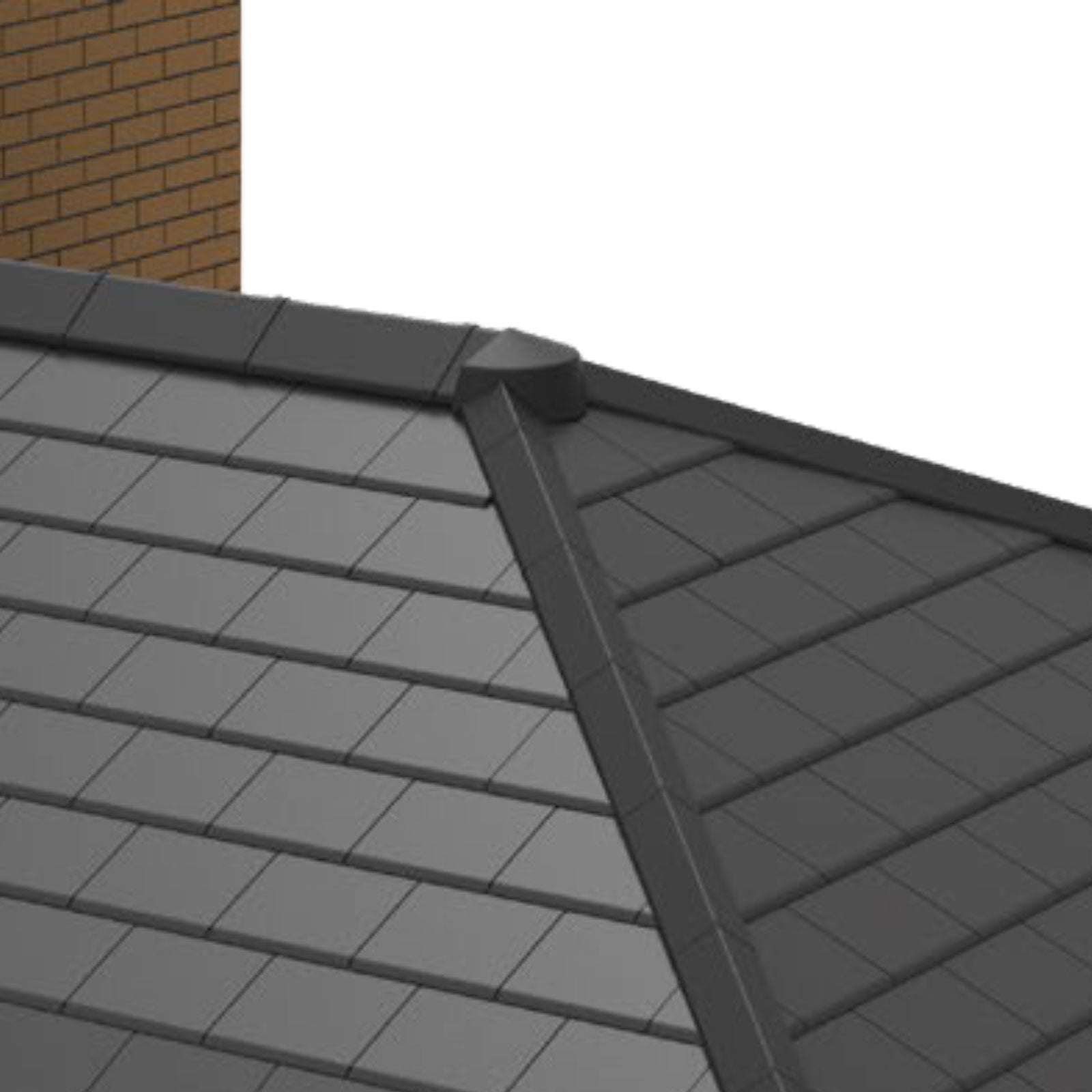 Slate Grey Envirotile Ridge to Apex Cover for Synthetic Plastic Roof Tile