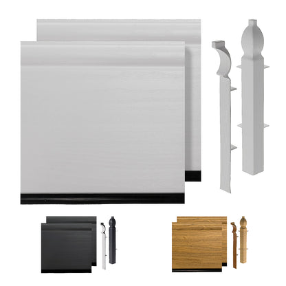 White Satin Sample Pack of 150mm Roomline Chamfered Plastic Skirting (2.5m) - White Satin