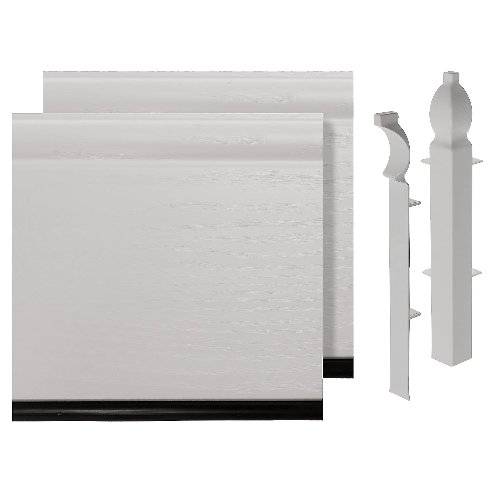 Sample Pack of 150mm Roomline Chamfered Plastic Skirting (2.5m) - White Satin Sample Pack of 150mm Roomline Chamfered Plastic Skirting (2.5m) - White Satin