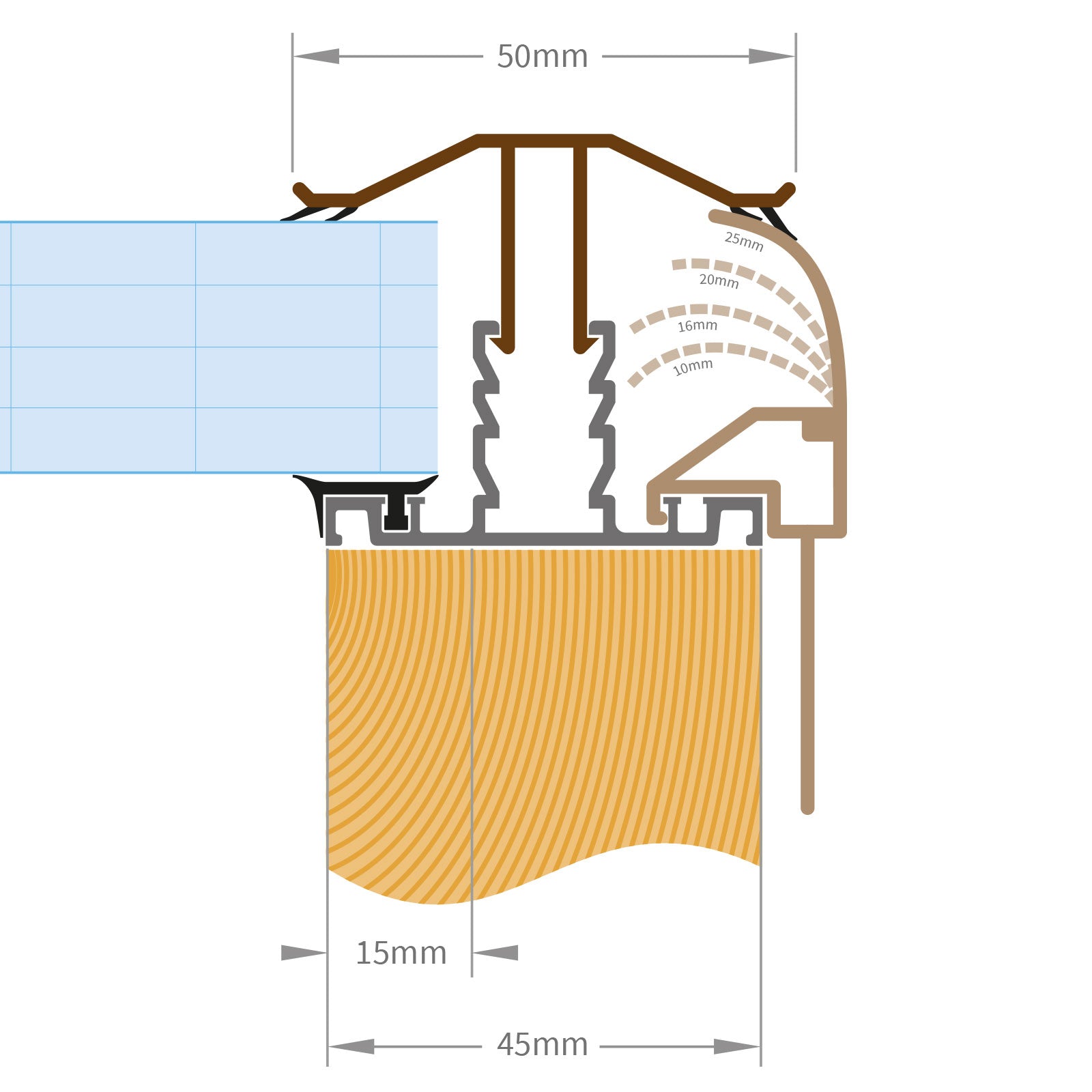 White 3m Exitex Capex Snap Down Gable Finishing Profile