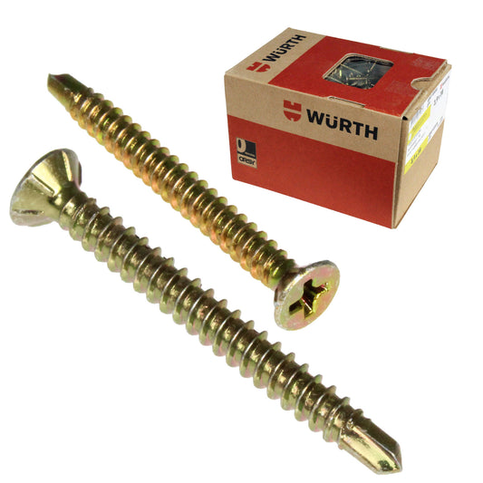 100 Pack Wurth FEBOS 3.9 x 38 Self-Drilling Tapping Countersunk Screws