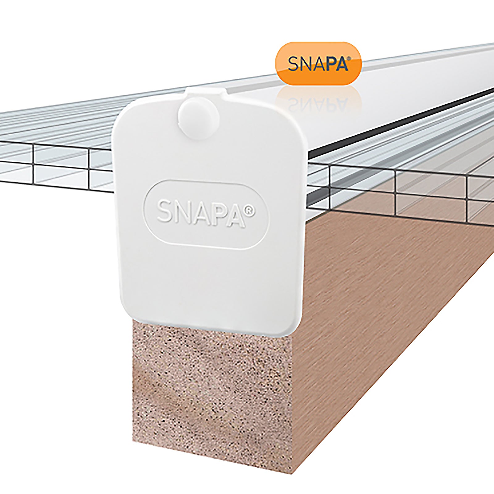 3m SNAPA Snap-Fix Push-Fit Roof Glazing Main Bar for Polycarbonate Lean-to