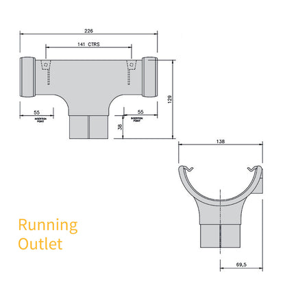 Fascia Bracket Brown Half Round 112mm Gutter from FlowPlast