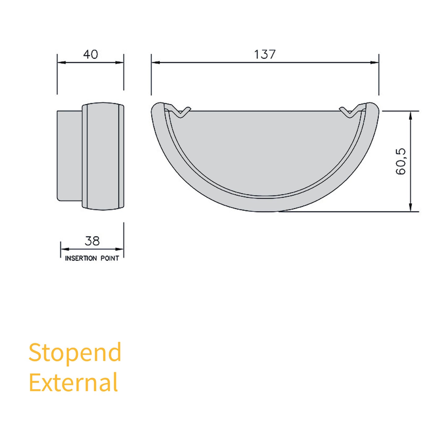 Gutter Clip Anthracite Grey Half Round 112mm Gutter from FlowPlast