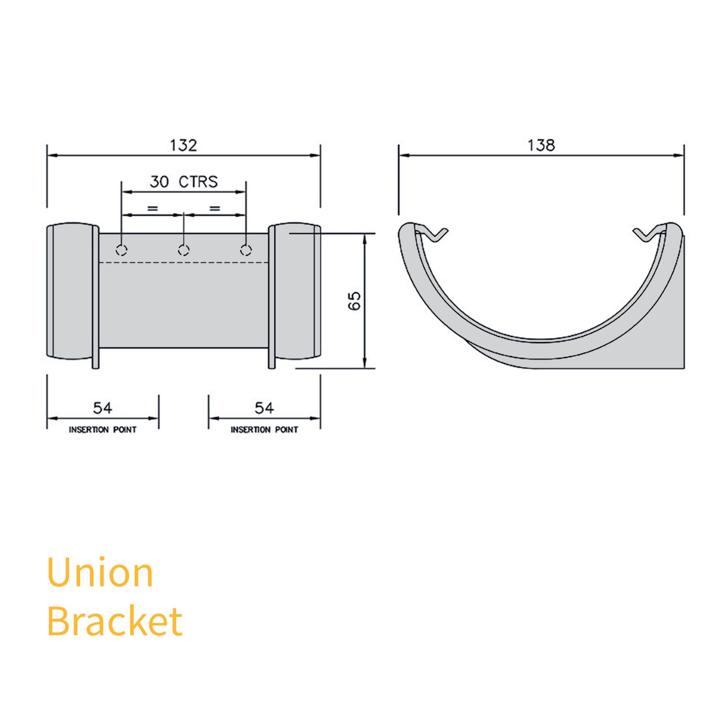 Running Outlet Black Half Round 112mm Gutter from FlowPlast