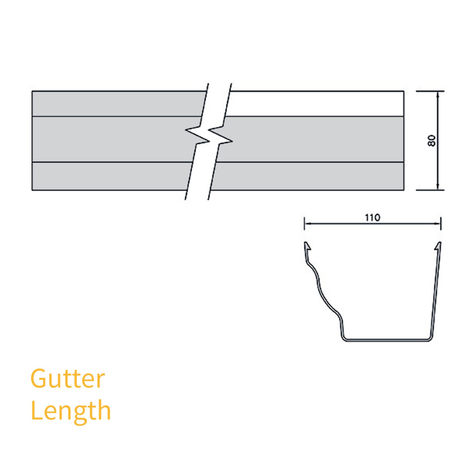 White FloPlast Niagara Ogee 110mm Gutter Length (4m)