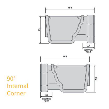 90° External Corner Black FloPlast Niagara Ogee 110mm Gutter parts