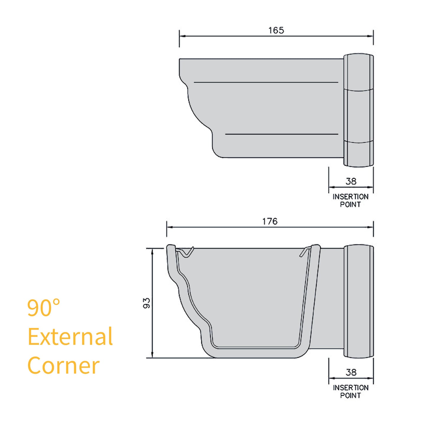 135° External Corner White FloPlast Niagara Ogee 110mm Gutter parts