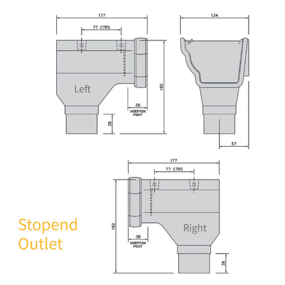 Internal Stopend (Left) Brown FloPlast Niagara Ogee 110mm Gutter parts