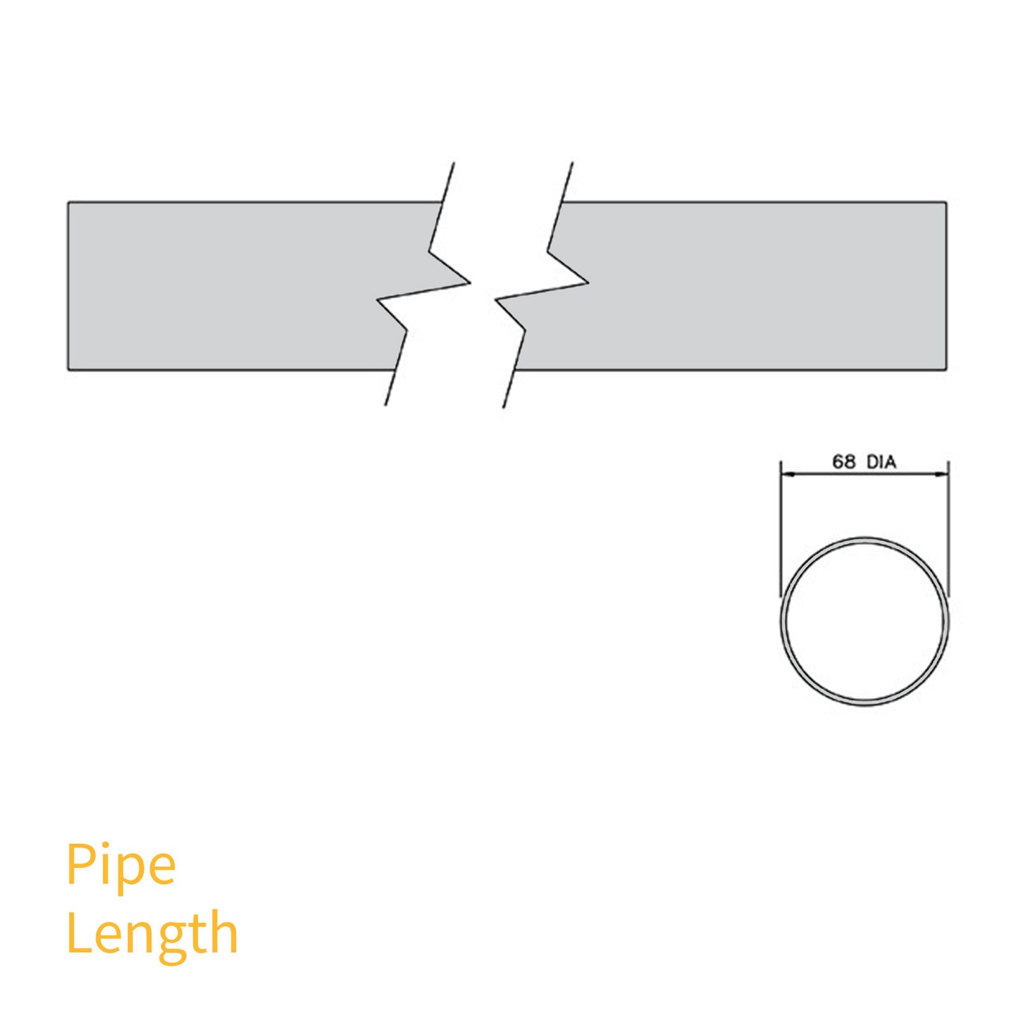 Round (68mm) Anthracite Grey Rainwater Gutter Downpipe from FloPlast