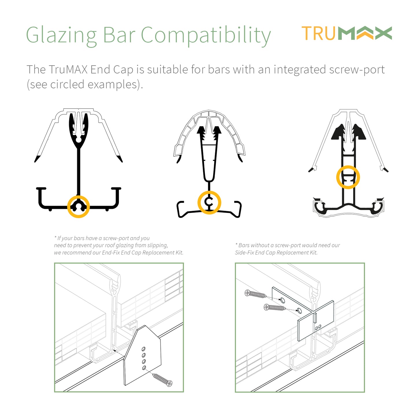 End-Fix End Cap Replacement Kit Conservatory Roof Spar Ends End-Fix End Cap Replacement Kit Conservatory Roof Spar Ends