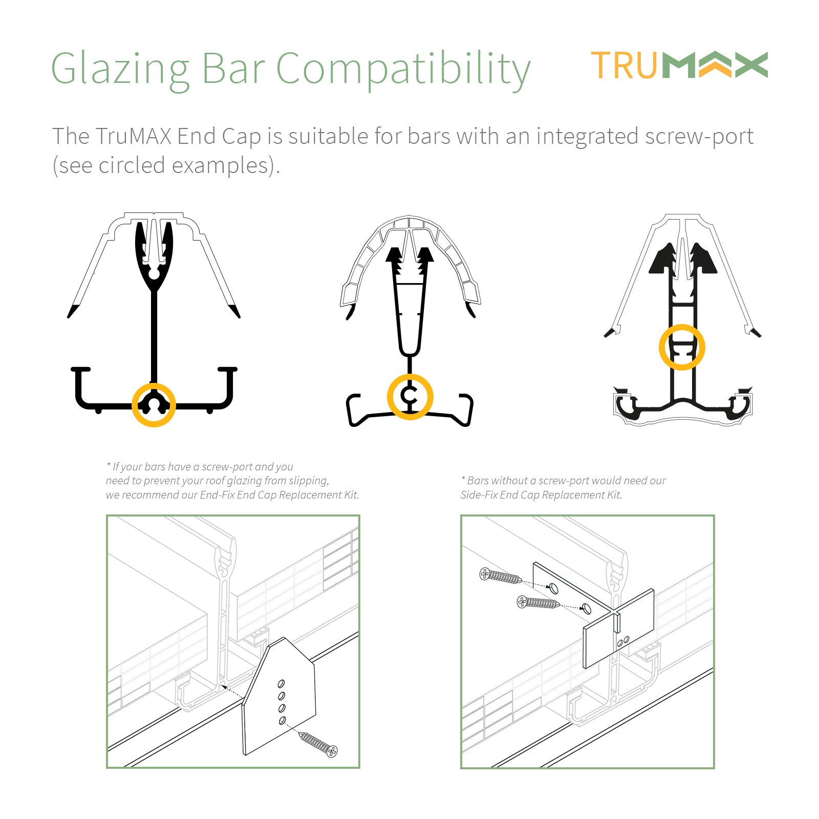 Side-Fix End Cap Replacement Kit Conservatory Roof Spar Ends Side-Fix End Cap Replacement Kit Conservatory Roof Spar Ends