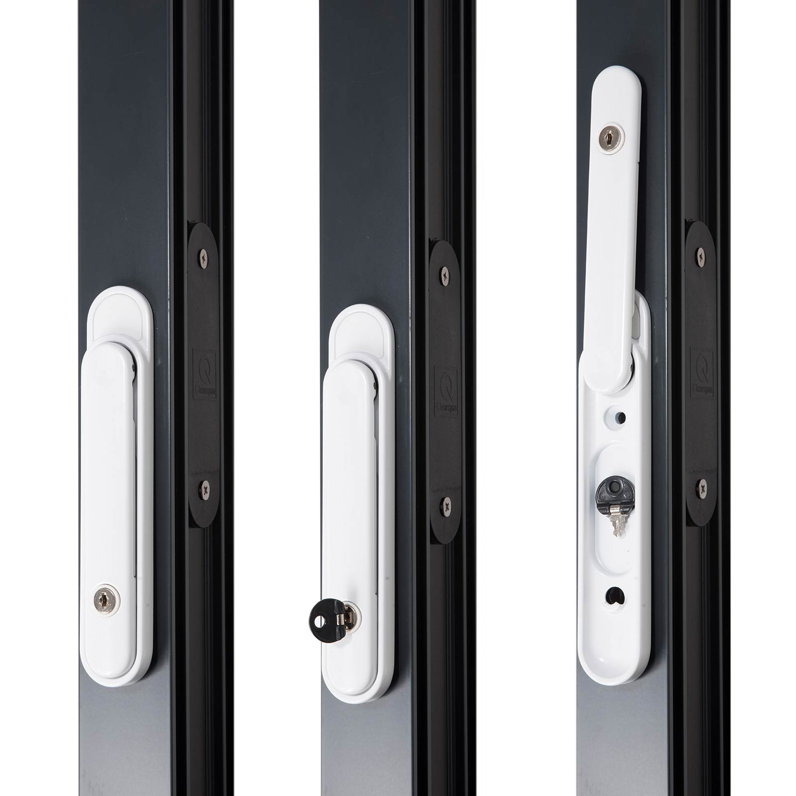 Black greenteQ Clearline CentreFold Intermediate Bifold Door Handle