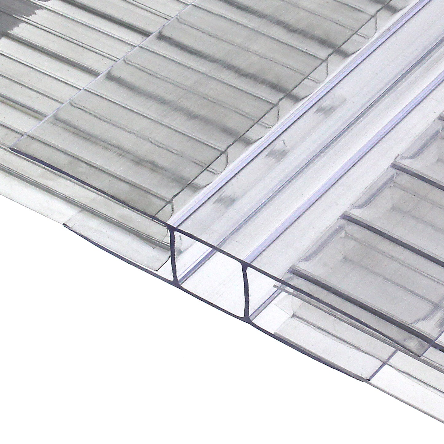 16mm 3m Clear H-Section Joining Strip Muntin for Multiwall Polycarbonate Sheets - 10mm x 2m