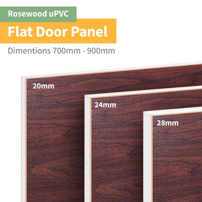 Rosewood/Rosewood 24mm Rosewood/White, 24mm uPVC Flat Door Panel (700mm x 900mm)