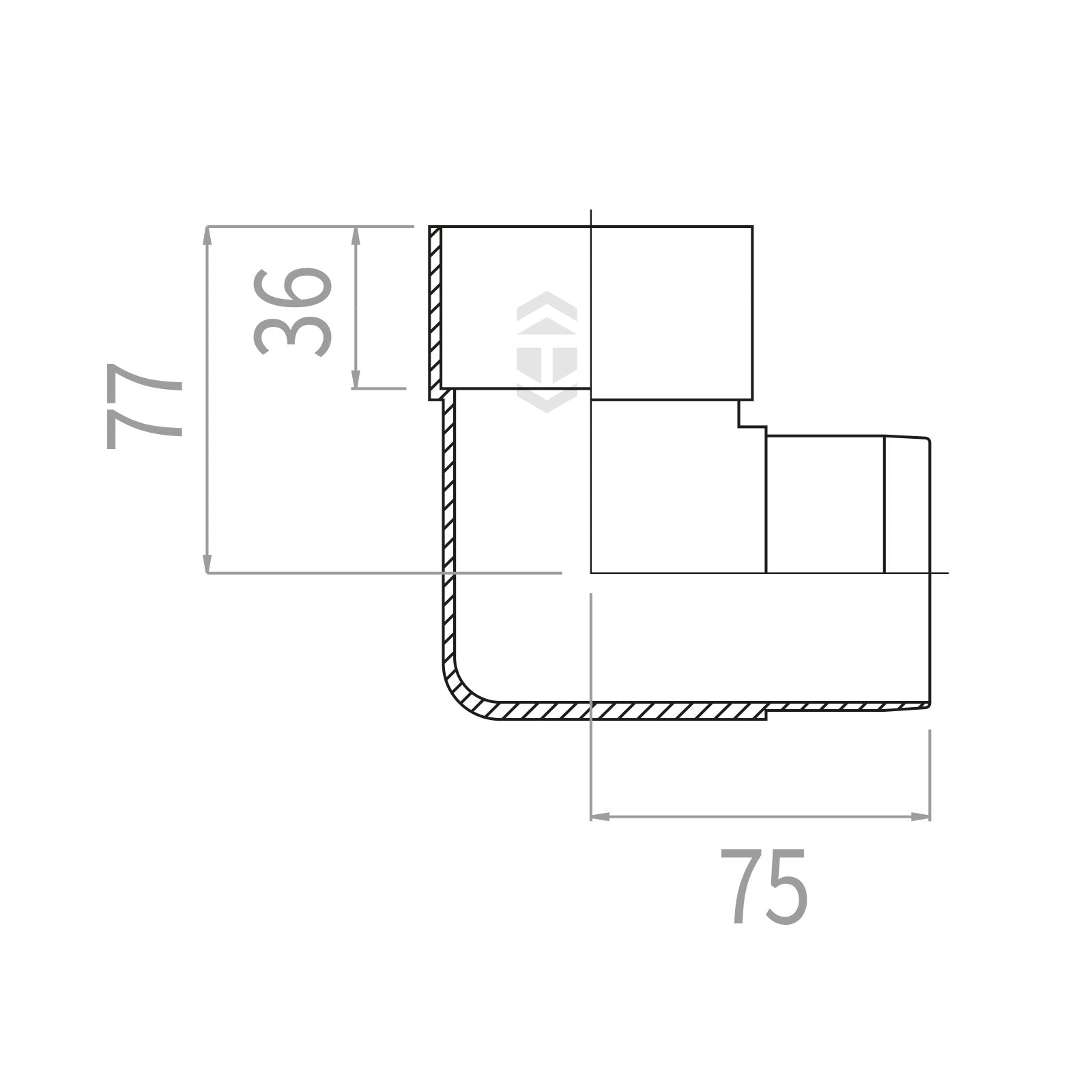 Brown Marshall Tufflex RWSB1WH Downpipe Bend 90°