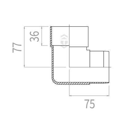 Brown Marshall Tufflex RWSB1WH Downpipe Bend 90°