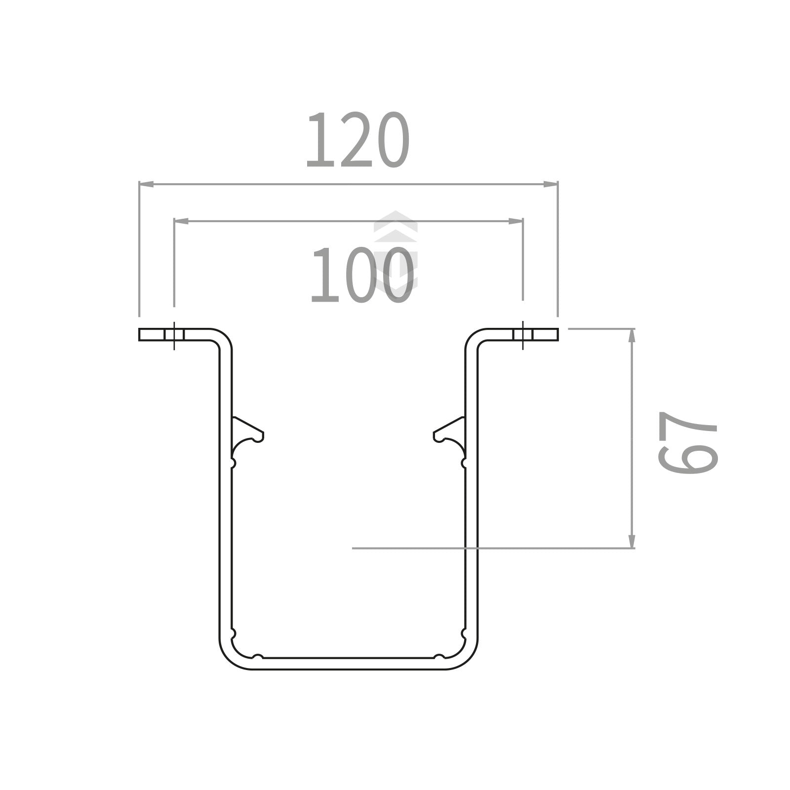 Brown Square Downpipe Clip (Offset)