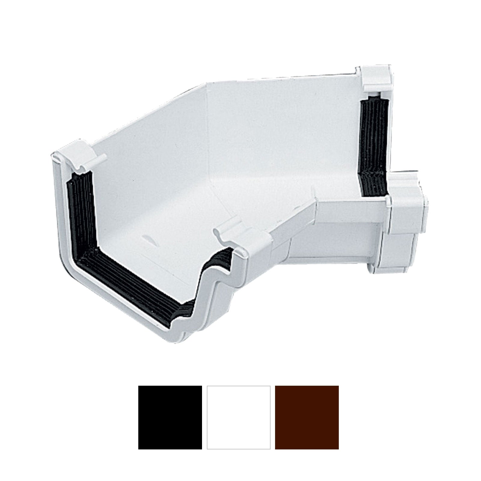 Black RWKA5WH 135° Internal Gutter Corner