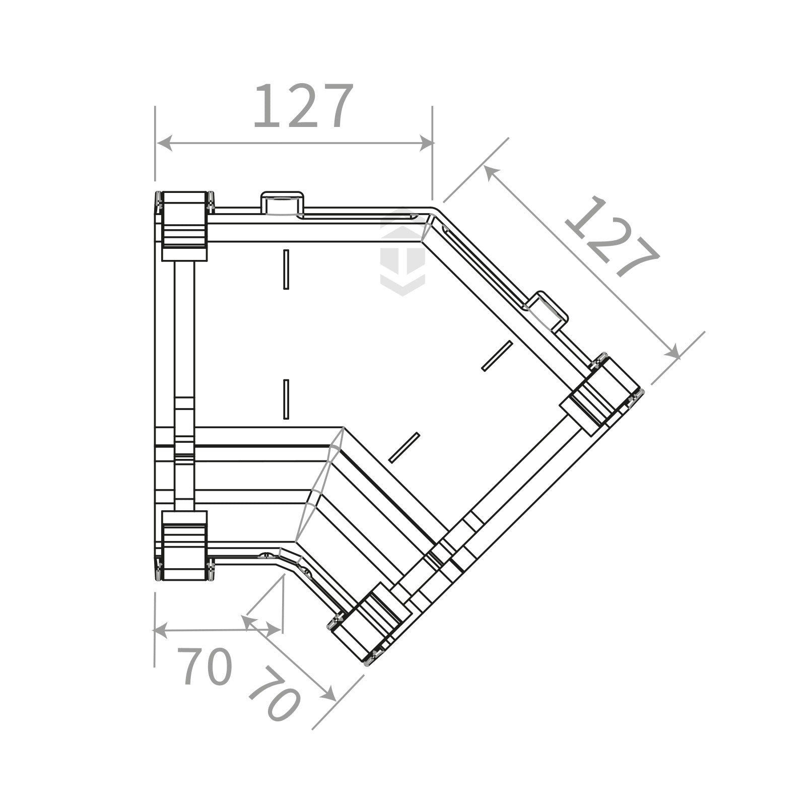 Brown RWKA5WH 135° Internal Gutter Corner