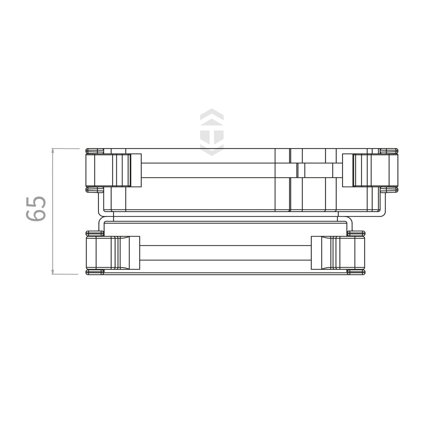 Left Brown RWKD8WH Universal Plus to Half Round Adapter