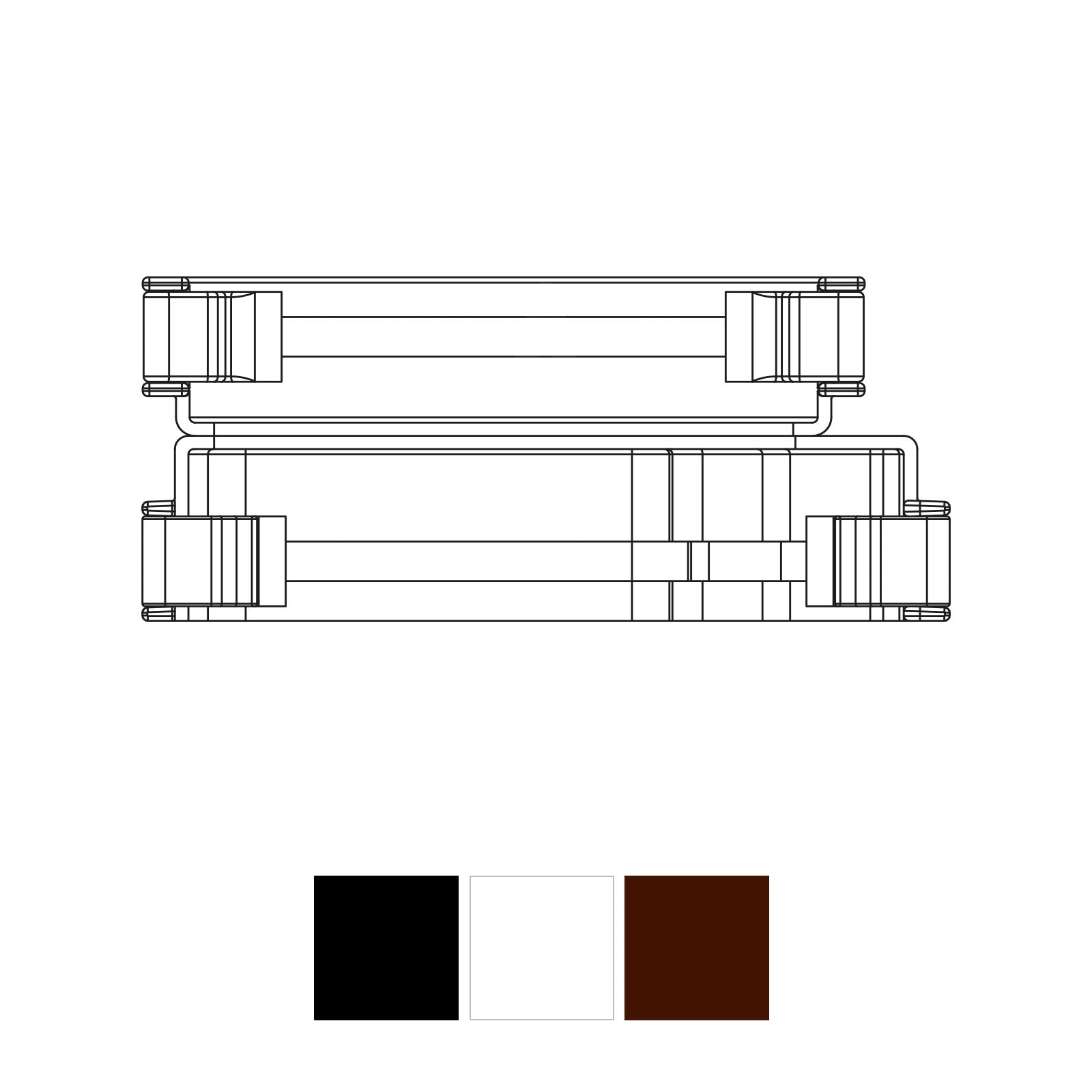 Left White RWKD8WH Universal Plus to Half Round Adapter