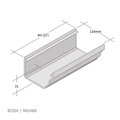 Black 2m Marley Classic Ogee Profile PVCu Gutter for Ultraframe Conservatories and Homes