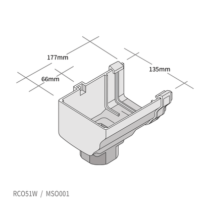 90° Offset Outlet (Right) White Marley Classic Ogee Profile Gutter System for Ultraframe Conservatory Roofs and Homes