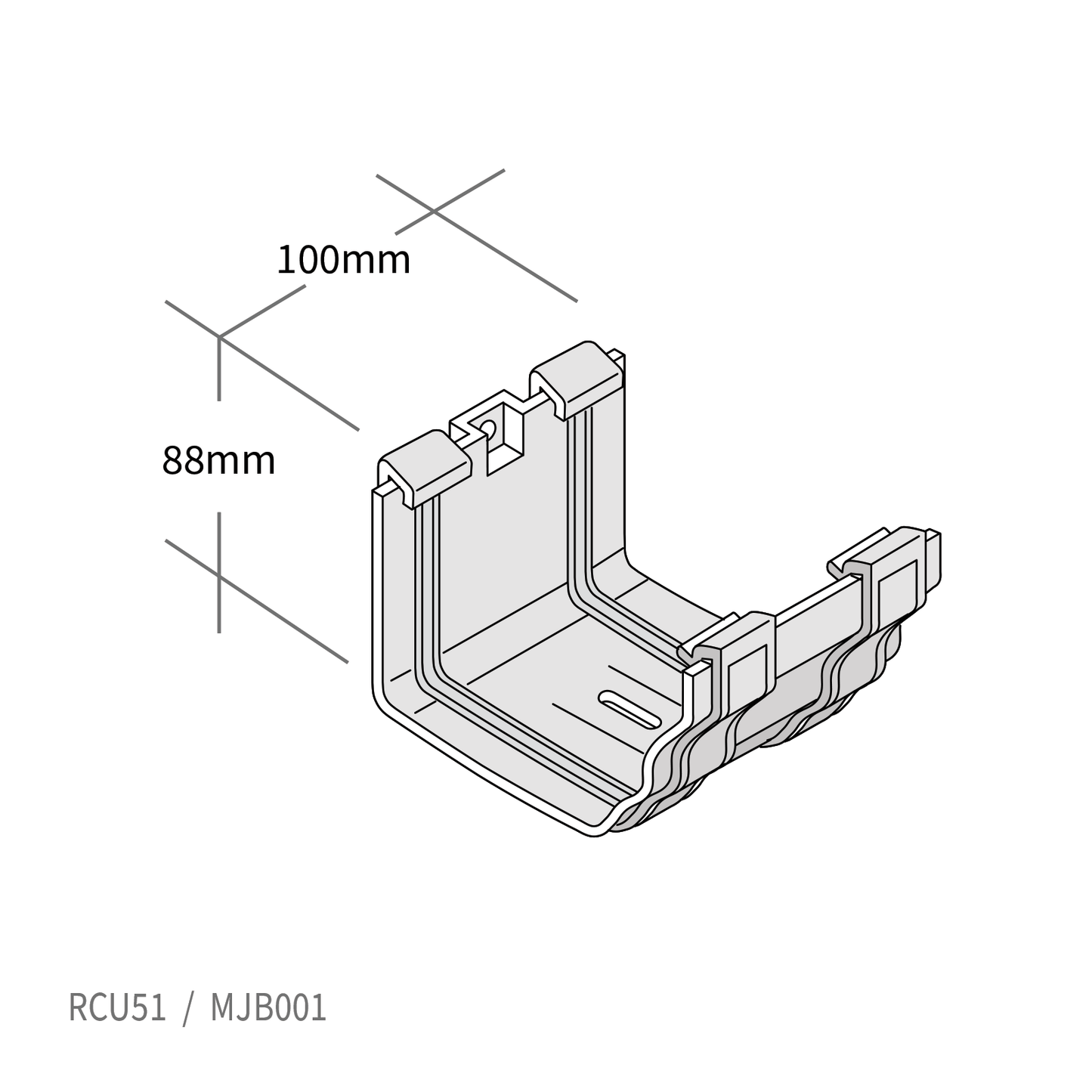 90° Offset Outlet (Right) Black Marley Classic Ogee Profile Gutter System for Ultraframe Conservatory Roofs and Homes