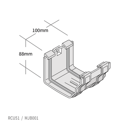 90° Offset Outlet (Right) Black Marley Classic Ogee Profile Gutter System for Ultraframe Conservatory Roofs and Homes