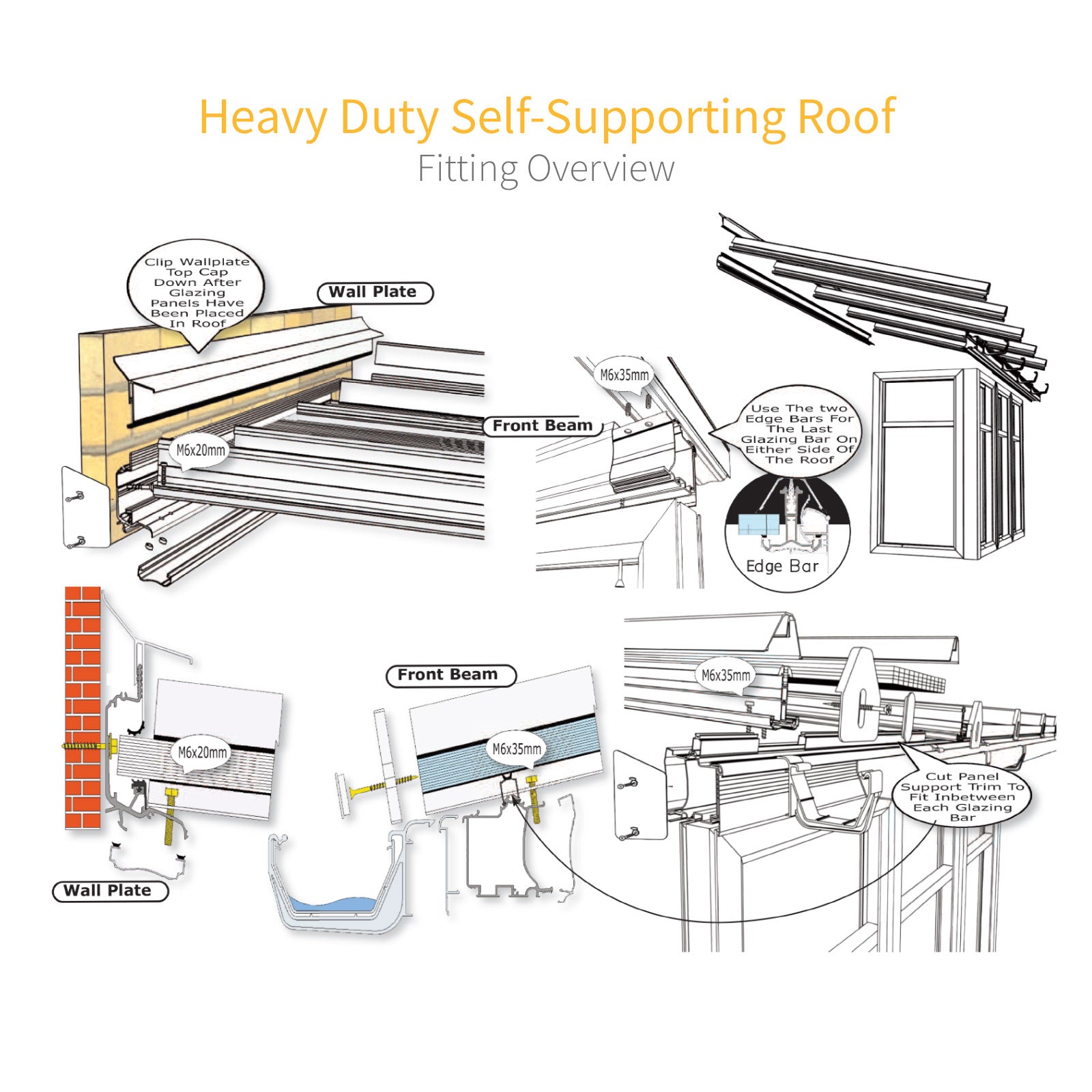 Glazing Bar End Cap for Heavy Duty Self-Supporting Roof System Glazing Bar End Cap for Heavy Duty Self-Supporting Roof System