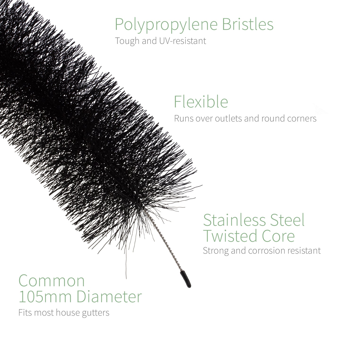 Black FloPlast GutterBrush Leaf Guard Guttering Brush