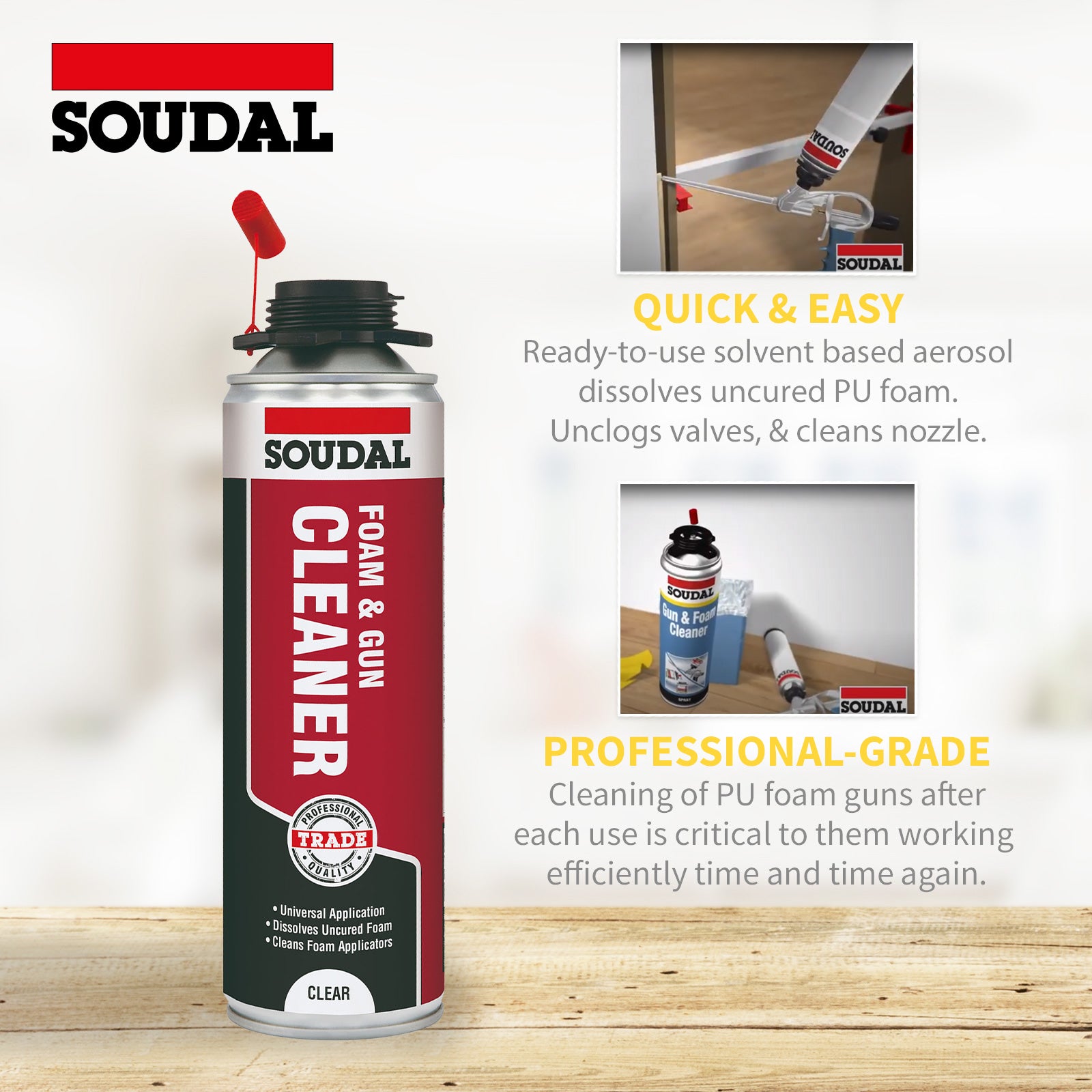 Soudal Expanding Foam Combi-Box with Applicator Gun and Cleaner Soudal Expanding Foam Combi-Box with Applicator Gun and Cleaner