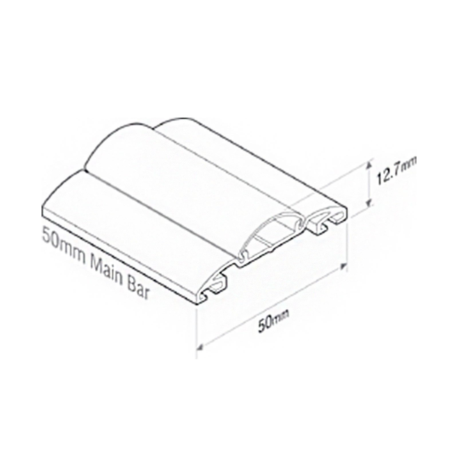 Brown 4m 50mm Sunwood Screw-Down Glazing Main Bar for Conservatory Lean-to Roof