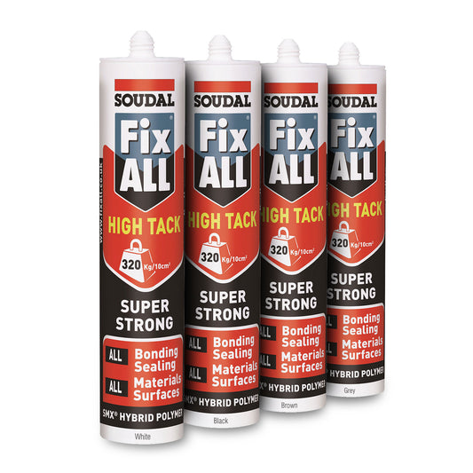 Black Black Soudal Fix ALL High Tack Sealant Quick Grab Adhesive