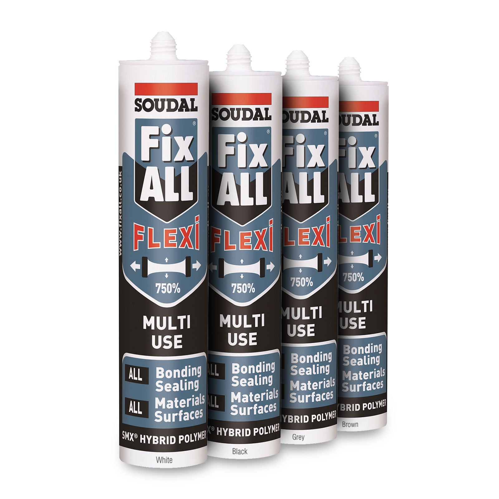 Black Black Soudal Fix ALL Flexi Sealant & Adhesive Neutral SMX Hybrid Polymer