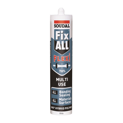 Black Soudal Fix ALL Flexi Sealant & Adhesive Neutral SMX Hybrid Polymer Black Soudal Fix ALL Flexi Sealant & Adhesive Neutral SMX Hybrid Polymer