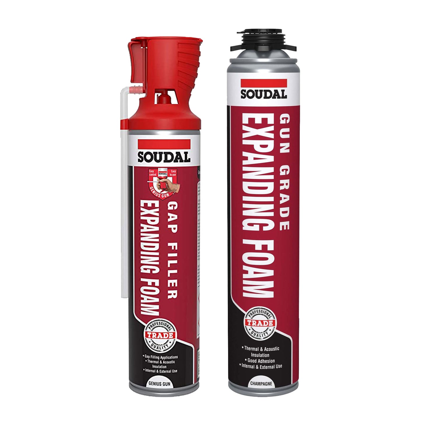 Genius Gun Soudal Gap Filler PU Expanding Foam Gun Grade and Genius Gun