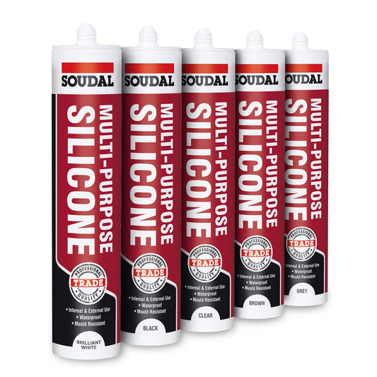 Black Black Soudal Trade Multi-Purpose Silicone Joint Sealant