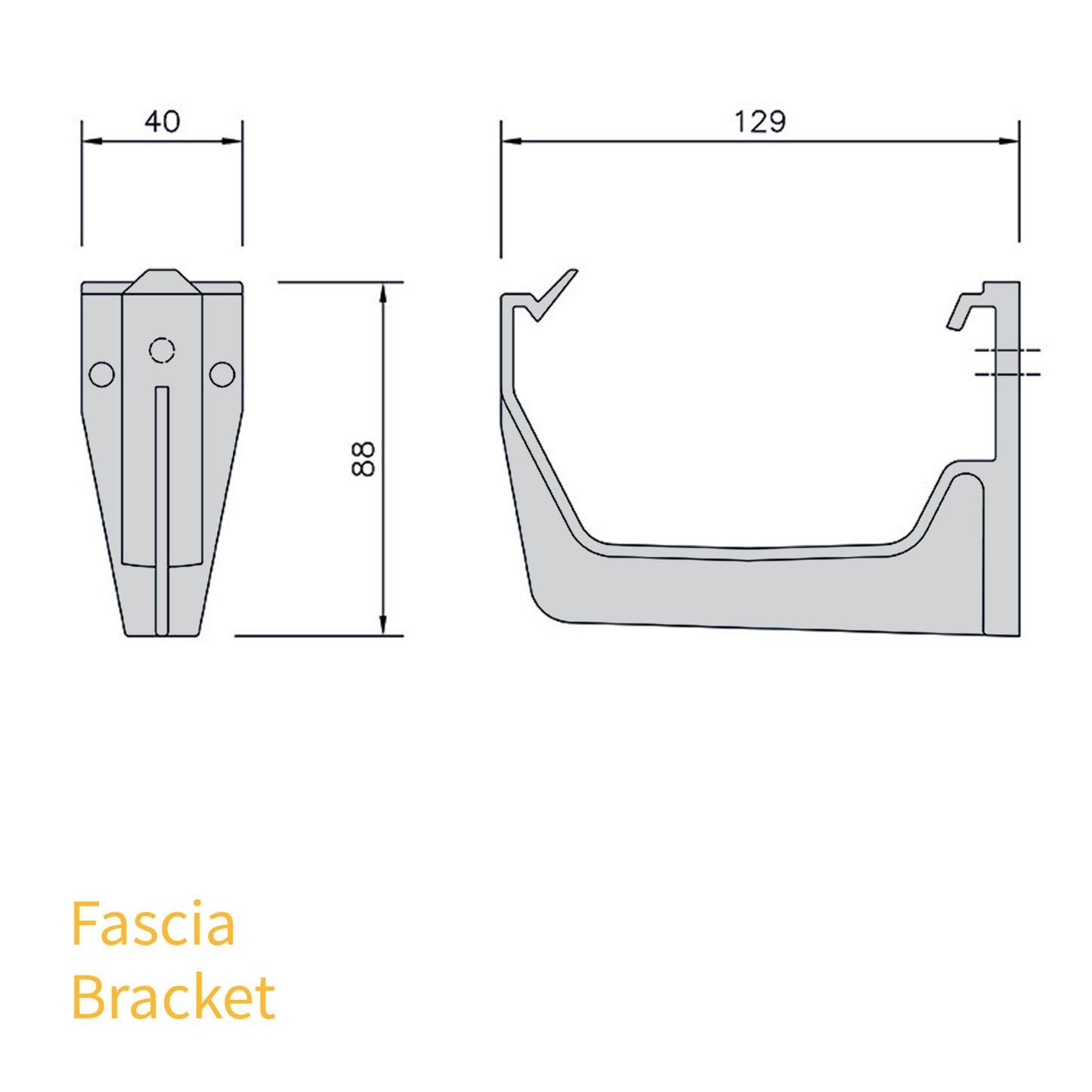 Clip Anthracite Grey FloPlast Square Line Gutter Parts