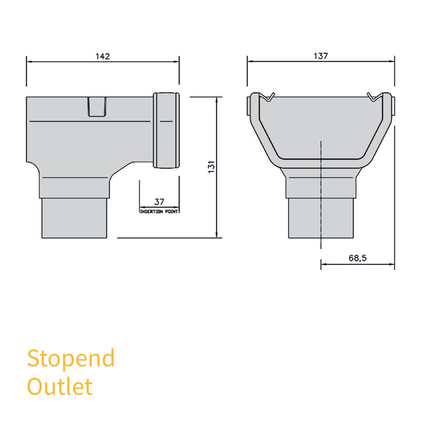 Rubber Gasket Seal Black FloPlast Square Line Gutter Parts