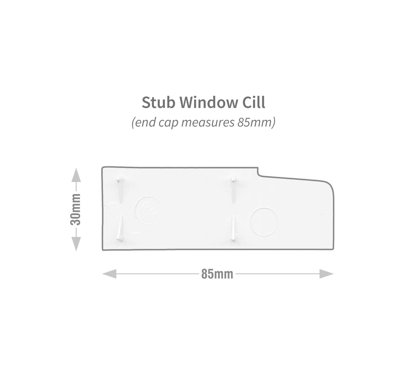 Rosewood End Caps for 85mm Stub uPVC Plastic Window Sill (Pair)